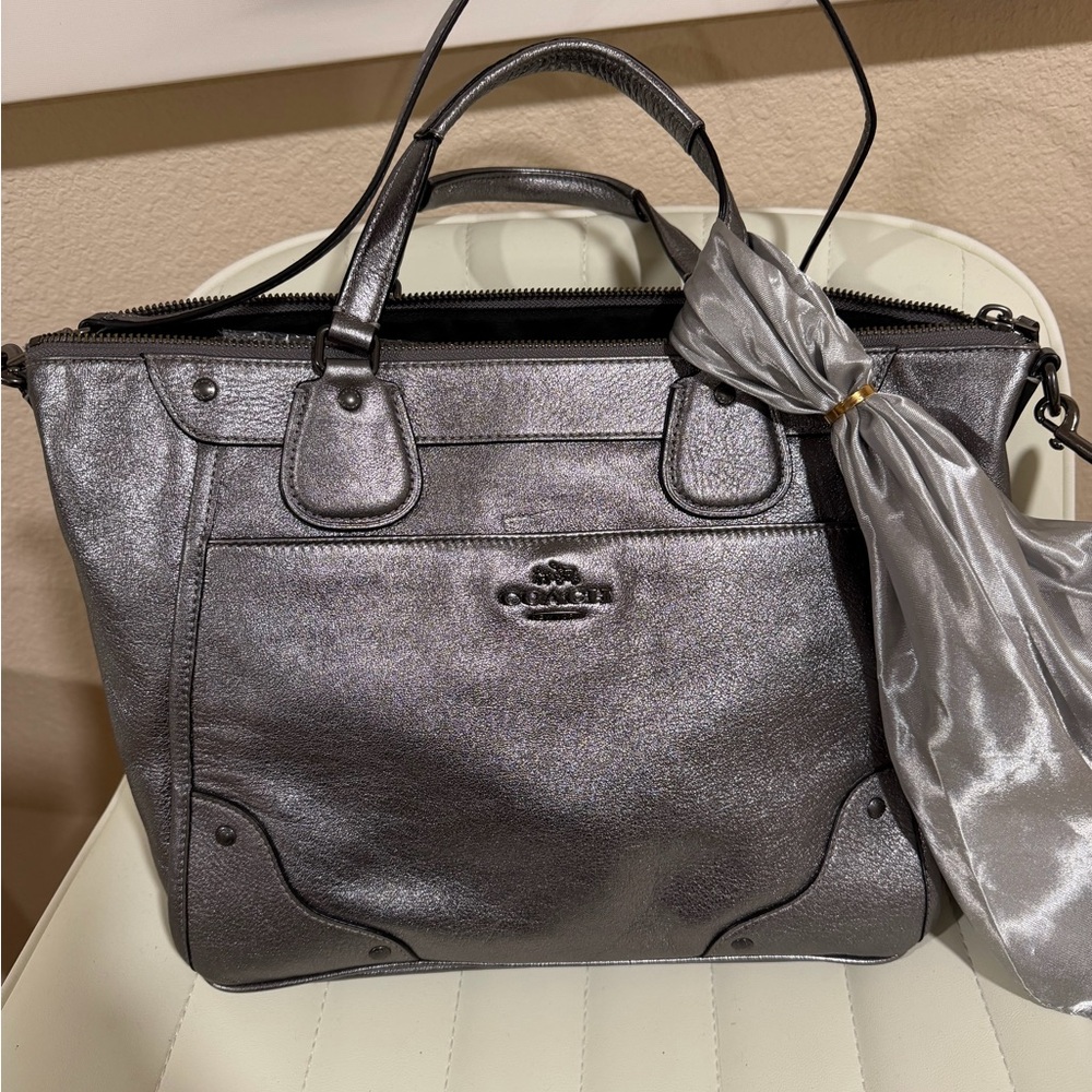 Coach Metallic Mickie Satchel w/unbranded Scarf!!